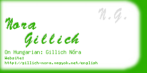 nora gillich business card